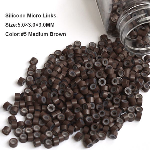 Wholesale-Silicone For Hair Extensions 5.0*3.0*3.0MM 1000Pcs/Bottle #5 Medium Brown Dreadlock Ring Microlink Hair Extensions
Wholesale-Silicone For Hair Extensions 5.0*3.0*3.0MM 1000Pcs/Bottle #5 Medium Brown Dreadlock Ring Microlink Hair Extensions