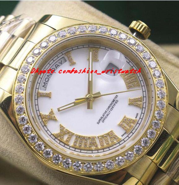 Luxury Watches 2017 New Mens 18kt Gold White Dial Roman 118348 Diamond Bezel 41mm Automatic Fashion Brand Men's Watch Wristwatch
Luxury Watches 2017 New Mens 18kt Gold White Dial Roman 118348 Diamond Bezel 41mm Automatic Fashion Brand Men's Watch Wristwatch