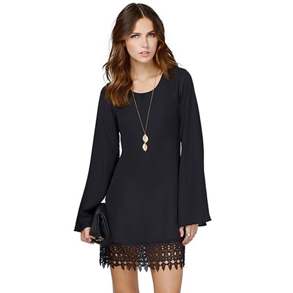 wholesale- new arrival women fashion casual loose short lace patchwork mini solid color dress, White;black
wholesale- new arrival women fashion casual loose short lace patchwork mini solid color dress, White;black