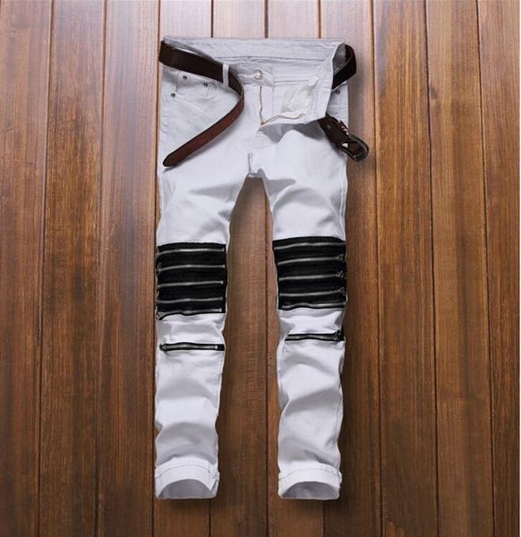 new brand knee zipper up stretch casual pants men's cool biker jeans white hip hop ripped cotton denim size 29-38, Blue
new brand knee zipper up stretch casual pants men's cool biker jeans white hip hop ripped cotton denim size 29-38, Blue