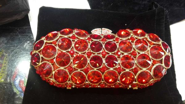 New design Clutch Bag Red Luxury crystal evening bag Women party purse bridal Wedding Day Clutches soiree pochette
