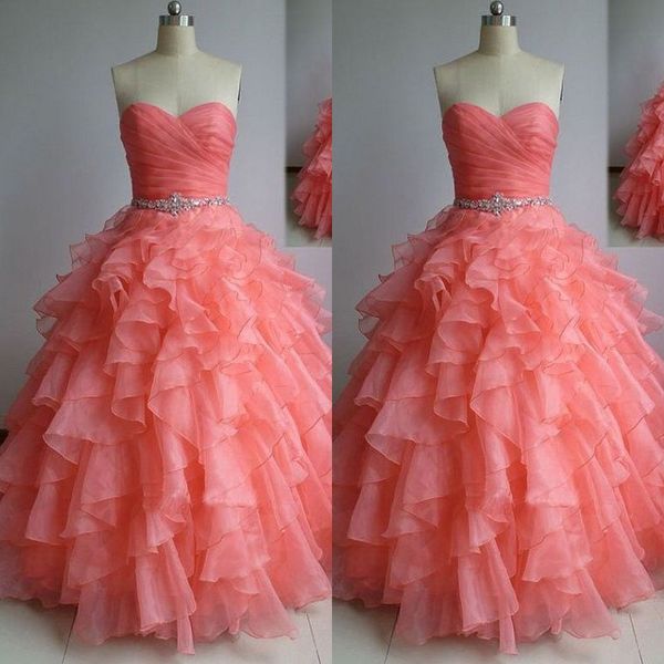 real sample watermelon prom dresses a line ruched ruffles organza corset floor length evening quinceanera gowns crystals sash, Black
real sample watermelon prom dresses a line ruched ruffles organza corset floor length evening quinceanera gowns crystals sash, Black