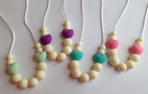 silicone teething beads necklace baby girls heart silicone chewable necklace food grade silicone nursing jewelry diy necklace for toddler, Silver
silicone teething beads necklace baby girls heart silicone chewable necklace food grade silicone nursing jewelry diy necklace for toddler, Silver