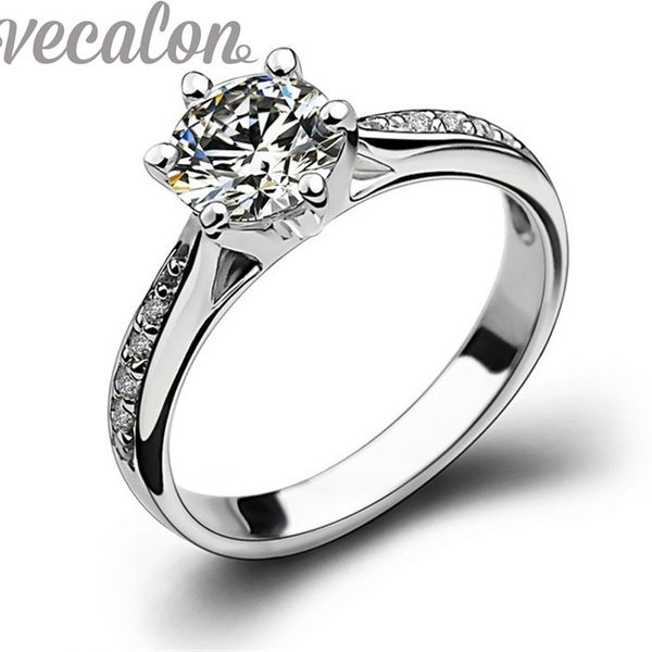 vecalon new fashion ring wedding band ring for women 1ct simulated diamond cz 925 sterling silver female engagement finger ring, Slivery;golden
vecalon new fashion ring wedding band ring for women 1ct simulated diamond cz 925 sterling silver female engagement finger ring, Slivery;golden