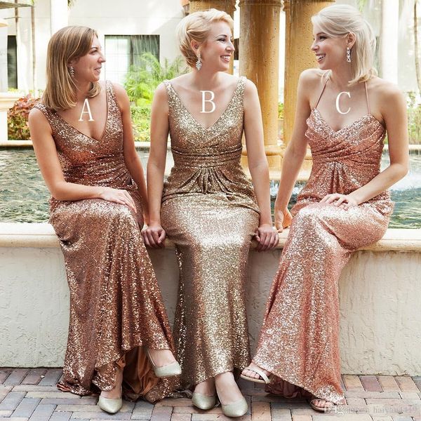 2017 long sequined bridesmaid dress for weddings 3 mixed styles v neck sleeveless column sweep train wedding guest gowns, White;pink
2017 long sequined bridesmaid dress for weddings 3 mixed styles v neck sleeveless column sweep train wedding guest gowns, White;pink
