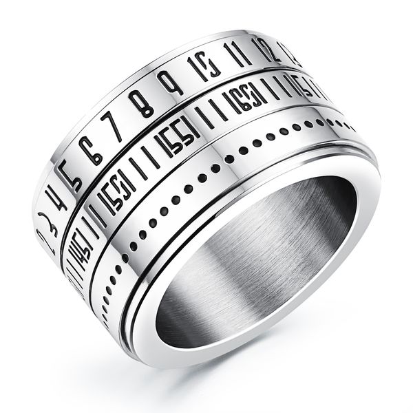 2016 New Fashion 14mm Wide Stainless Steel Arabic Numbers Dome Matte Finish Rotatable Finger Ring Set Biker Mens Jewelry
2016 New Fashion 14mm Wide Stainless Steel Arabic Numbers Dome Matte Finish Rotatable Finger Ring Set Biker Mens Jewelry