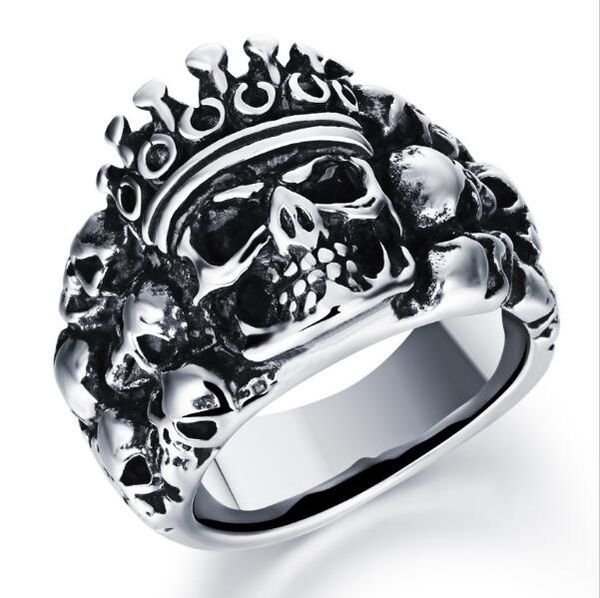 man's ring punk men's skull + crown biker stainless steel rings for man big surface 17mm fashion jewelry gothic style gj482, Golden;silver
man's ring punk men's skull + crown biker stainless steel rings for man big surface 17mm fashion jewelry gothic style gj482, Golden;silver