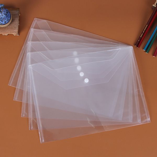Transparent Plastic A4 Folders File Bag Document Hold Bags Filing Paper Storage Office School Supplies