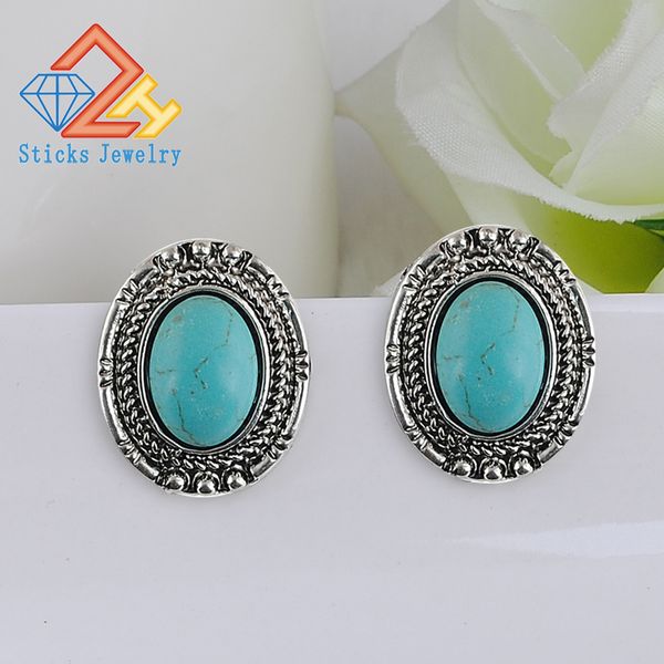 new lady (1pair / lot) oval alloy turquoise earrings / ear needles heavy drop shipping, Golden;silver
new lady (1pair / lot) oval alloy turquoise earrings / ear needles heavy drop shipping, Golden;silver