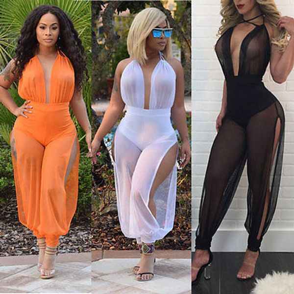 women's jumpsuits & rompers wholesale- fashion women ladies clubwear v neck halter backless mesh bodysuit playsuit bodycon party jumpsu, Black;white
women's jumpsuits & rompers wholesale- fashion women ladies clubwear v neck halter backless mesh bodysuit playsuit bodycon party jumpsu, Black;white