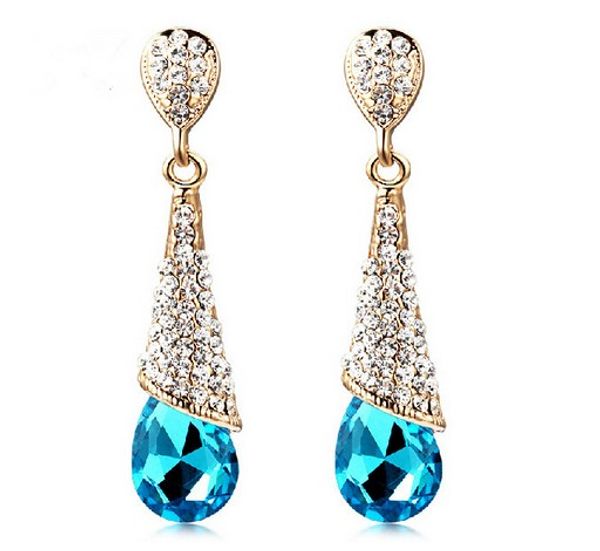 fashion alloy 18k gold plated statement crystal long earrings rhinestone water drop wedding earring jewelry mix colors, Silver
fashion alloy 18k gold plated statement crystal long earrings rhinestone water drop wedding earring jewelry mix colors, Silver