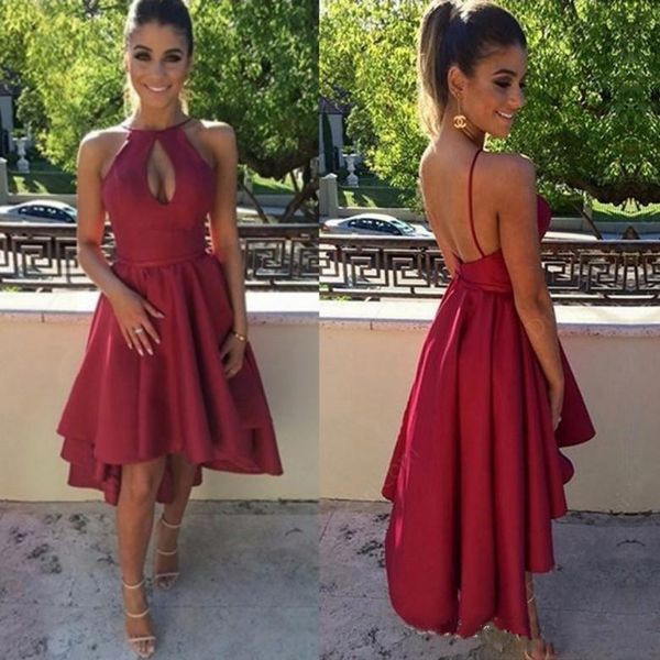 2018 Modest Red Chiffon High Low Homecoming Dresses Sleeveless Keyhole Short Backless Prom Dresses Cocktail Gowns Custom Made, Blue;pink
2018 Modest Red Chiffon High Low Homecoming Dresses Sleeveless Keyhole Short Backless Prom Dresses Cocktail Gowns Custom Made, Blue;pink