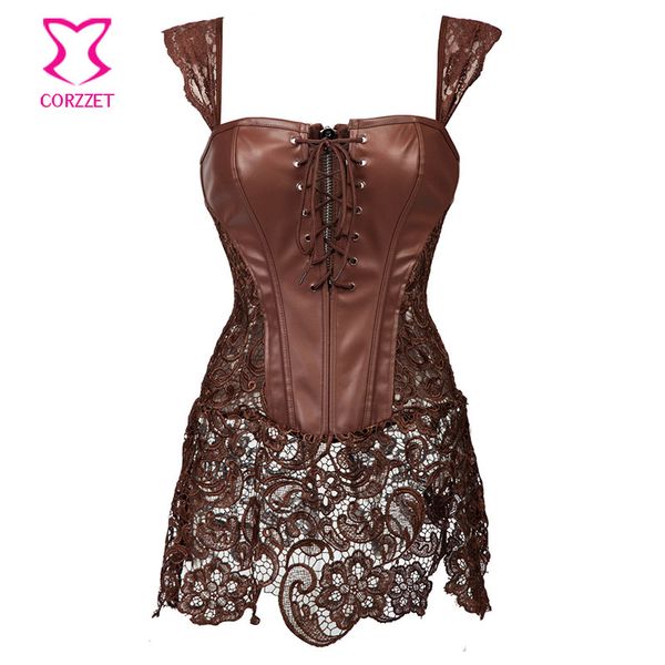 wholesale-steampunk brown lace and leather corset dress punk gothic clothing korset waist training corsets plus size lingerie 6xl, Black;white
wholesale-steampunk brown lace and leather corset dress punk gothic clothing korset waist training corsets plus size lingerie 6xl, Black;white