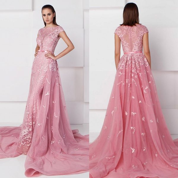 saiid kobeisy prom dresses with detachable train bateau neckline appliqued pageant gowns mermaid tulle events dress for party with sash, Black
saiid kobeisy prom dresses with detachable train bateau neckline appliqued pageant gowns mermaid tulle events dress for party with sash, Black