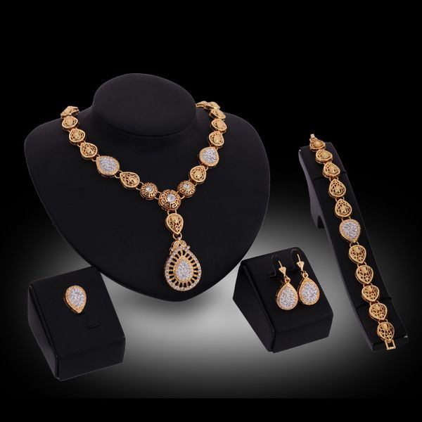 necklaces earrings bracelets rings sets vintage women royal style rhinestone 18k gold plated water drop wedding jewelry 4-piece set js142, Slivery;golden
necklaces earrings bracelets rings sets vintage women royal style rhinestone 18k gold plated water drop wedding jewelry 4-piece set js142, Slivery;golden