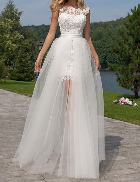 2019 New Design A-Line Wedding Dresses Short Lace Overskirts Detachable Train Backless Sexy Bridal Gown Cap Sleeve Lace wedding dress
2019 New Design A-Line Wedding Dresses Short Lace Overskirts Detachable Train Backless Sexy Bridal Gown Cap Sleeve Lace wedding dress