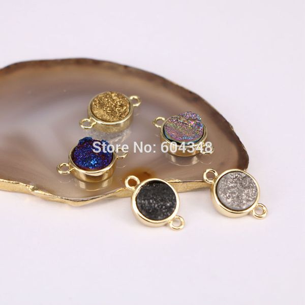 d31 10pcs charm titanium quartz crystal stone connector beads, 12mm, round shape druzy gem stone connector beads jewelry findings, Silver
d31 10pcs charm titanium quartz crystal stone connector beads, 12mm, round shape druzy gem stone connector beads jewelry findings, Silver