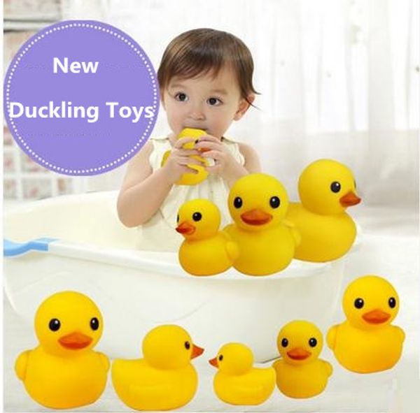 1000pcs New Baby Bath Water Toy Toys Sounds Yellow Rubber Ducks Kids Bathe Children Swiming Beach Duck Toys Ducks Gifts Bath Toys 2786