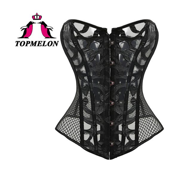 wholesale-women lace up boned overbust corset transparent floral pattern & mesh waist training corset body shaper gothic clothing, Black;white
wholesale-women lace up boned overbust corset transparent floral pattern & mesh waist training corset body shaper gothic clothing, Black;white