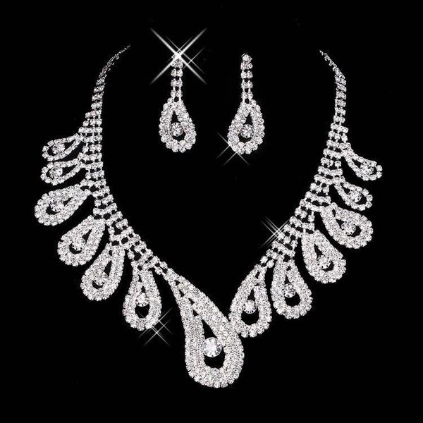 new bling crystal bridal jewelry set silver plated necklace diamond earrings wedding jewelry sets for bride women bridal accessories, White
new bling crystal bridal jewelry set silver plated necklace diamond earrings wedding jewelry sets for bride women bridal accessories, White