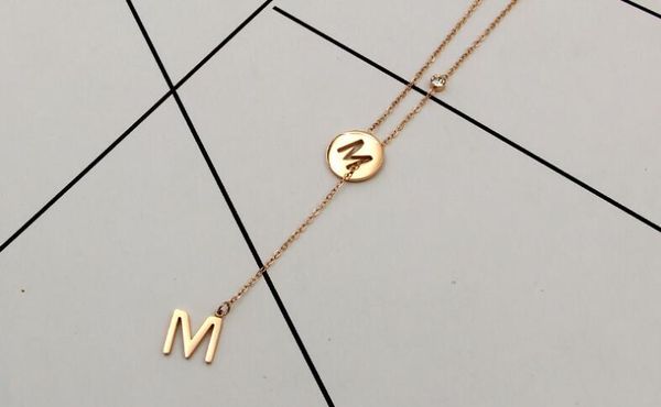 new korean version of the m letter adjustable necklace fashion tide wild japan and south korea titanium steel short clavicle chain, Silver
new korean version of the m letter adjustable necklace fashion tide wild japan and south korea titanium steel short clavicle chain, Silver
