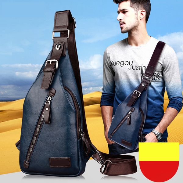 

Wholesale-Brand Quality Assurance Men Chest Pack Outdoor Sport Leather Business Handbags Man Messenger Single Shoulder Crossbody Bags