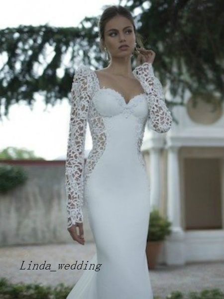 elegant beautiful trumpet mermaid sweetheart long sleeves applique sweep brush train wedding dresses bridal gowns, White
elegant beautiful trumpet mermaid sweetheart long sleeves applique sweep brush train wedding dresses bridal gowns, White