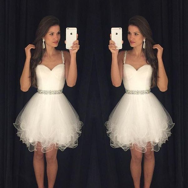 new cocktail dresses spaghetti straps with beads tulle short mini homecoming dress formal party dress prom gowns for women with sashes, Black
new cocktail dresses spaghetti straps with beads tulle short mini homecoming dress formal party dress prom gowns for women with sashes, Black