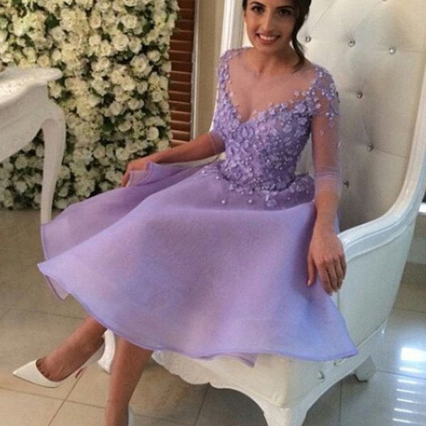 jewel long sleeves knee length lilac purple organza 3d appliques homecoming prom graduation cocktail dresses evening gowns party guest, Black
jewel long sleeves knee length lilac purple organza 3d appliques homecoming prom graduation cocktail dresses evening gowns party guest, Black