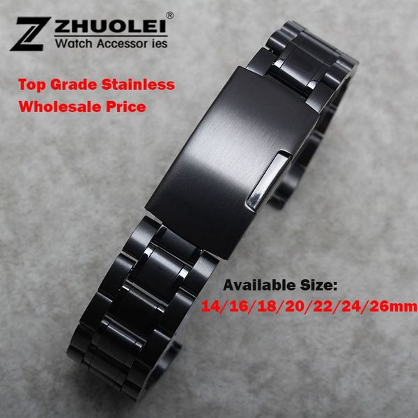 wholesale-new watch band womens men 14mm 16mm 18mm 20mm 22mm 24mm buckle black stainless steel watch band strap straight end bracelet, Black;brown
wholesale-new watch band womens men 14mm 16mm 18mm 20mm 22mm 24mm buckle black stainless steel watch band strap straight end bracelet, Black;brown