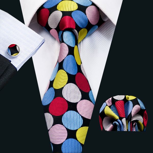 classic dot silk neckties settie hankerchief cufflinks set jacquard woven mens necktie set business work formal meeting leisure n-1392, Black;blue
classic dot silk neckties settie hankerchief cufflinks set jacquard woven mens necktie set business work formal meeting leisure n-1392, Black;blue