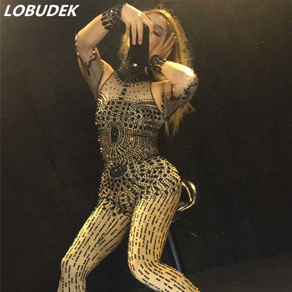 black crystals female costumes jumpsuits rhinestones outfit performance dj ds show leotard singer dance nightclub party costume wear, Black;white
black crystals female costumes jumpsuits rhinestones outfit performance dj ds show leotard singer dance nightclub party costume wear, Black;white