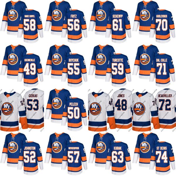 2017-2018 Season 48 Connor Jones 72 Anthony Beauvillier Adam Pelech Casey Cizikas Tanner Fritz 63 Jeff Kubiak New York Islanders Jersey
2017-2018 Season 48 Connor Jones 72 Anthony Beauvillier Adam Pelech Casey Cizikas Tanner Fritz 63 Jeff Kubiak New York Islanders Jersey