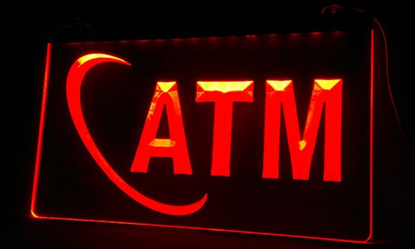 LS078-р ATM Money Machine Отображает неоновый свет Вход