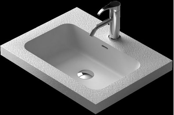 

прямоугольная ванная комната твердая поверхность камень умывальник под прилавком матовый белый или глянцевый раковина для белья белья rs3835
