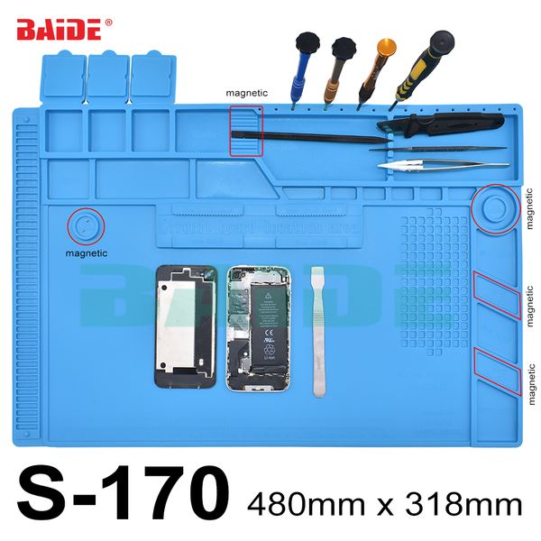 new arrived 480 x 318mm heat insulation silicone pad s-170 desk mat maintenance platform for bga soldering repair station for iphone x
new arrived 480 x 318mm heat insulation silicone pad s-170 desk mat maintenance platform for bga soldering repair station for iphone x