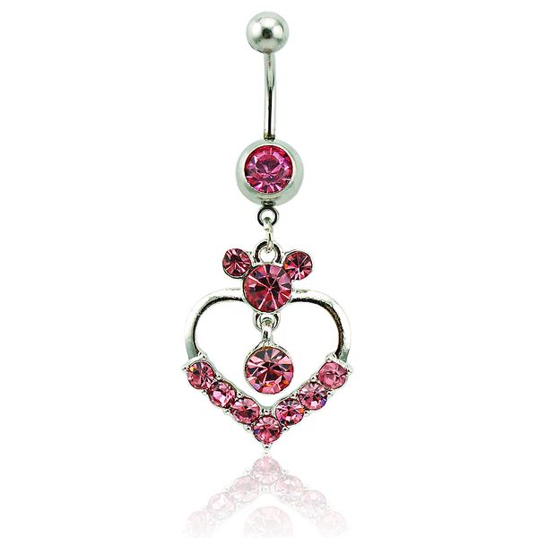 body piercing fashion belly button rings surgical steel barbells dangle 2 style rhinestone heart navel rings jewelry, Silver
body piercing fashion belly button rings surgical steel barbells dangle 2 style rhinestone heart navel rings jewelry, Silver