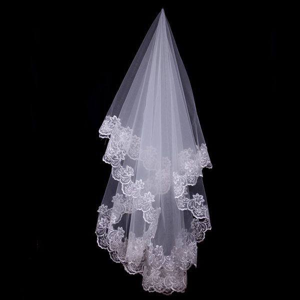 soft tulle bridal veil with appliques 2017 romantic long wedding veils new accessories size 200 cm, Black
soft tulle bridal veil with appliques 2017 romantic long wedding veils new accessories size 200 cm, Black