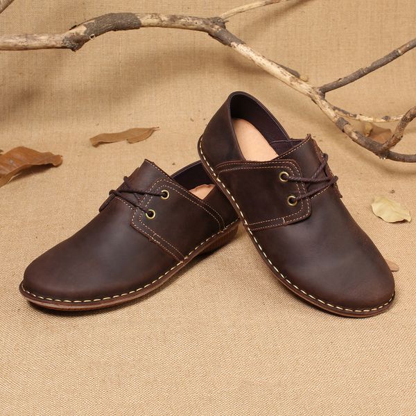 wholesale drop shipping vintage leather handmade round toe lace up flats shoes comfortable loafers lazy shoes size35-40, Black
wholesale drop shipping vintage leather handmade round toe lace up flats shoes comfortable loafers lazy shoes size35-40, Black