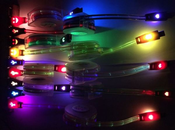 Micro u b cable led lighting data ync charger cable retractable pring coiled cord for am ung galaxy 3 note3 android phone cable Micro u b cable led lighting data ync charger cable retractable pring coiled cord for am ung galaxy 3 note3 android phone cable