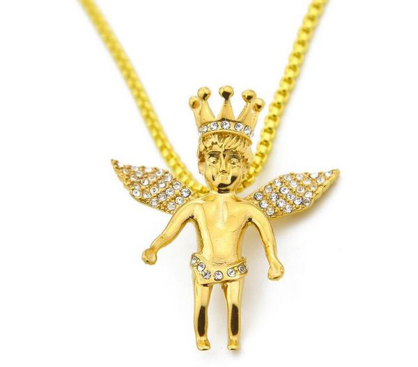 18k gold plated boy angel pendant crystal crown angel piece necklace for men women hip hop charm jewelry 2016 november style, Silver
18k gold plated boy angel pendant crystal crown angel piece necklace for men women hip hop charm jewelry 2016 november style, Silver