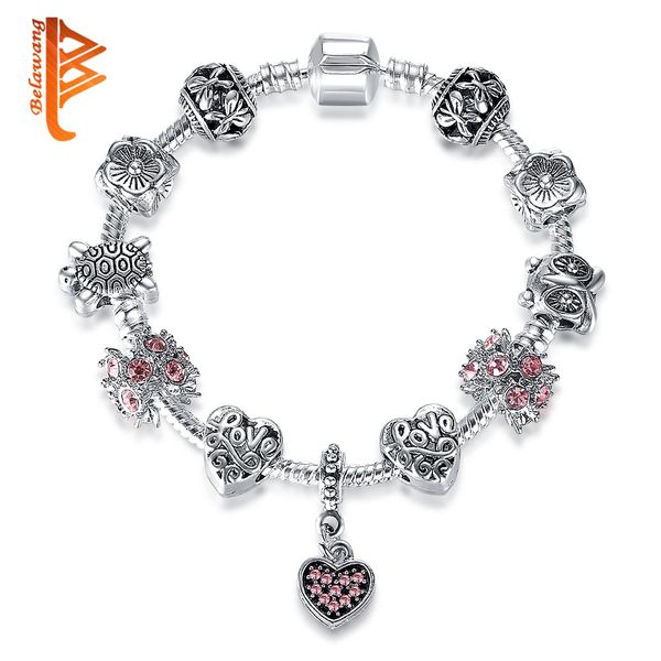 BELAWANG LOVE Letter Bracelet Silver Heart Charm Pink CZ Charm Bracelets Tortoise&Flower&Butterfly Charm Beads for Women Wholesale Jewelry
BELAWANG LOVE Letter Bracelet Silver Heart Charm Pink CZ Charm Bracelets Tortoise&Flower&Butterfly Charm Beads for Women Wholesale Jewelry
