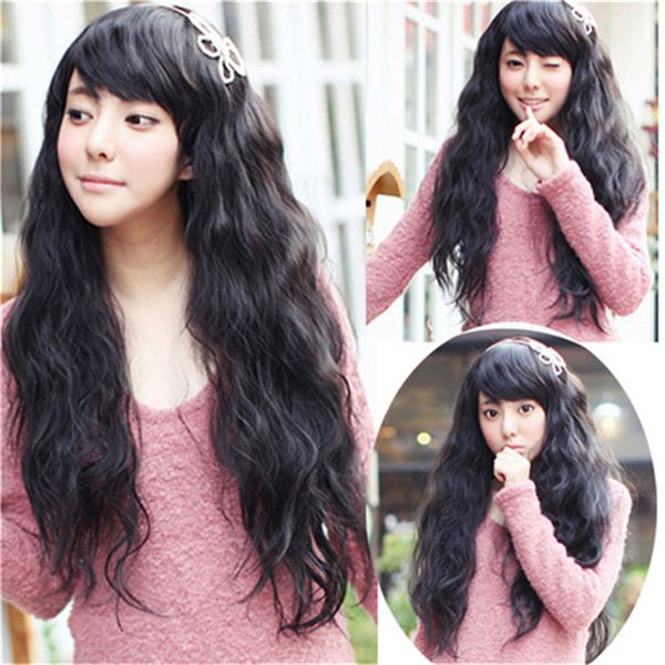 woodfestival fluffy corn curly wig long black brown synthetic wigs girls heat resistent fiber hair oblique bangs 3 colors women
woodfestival fluffy corn curly wig long black brown synthetic wigs girls heat resistent fiber hair oblique bangs 3 colors women