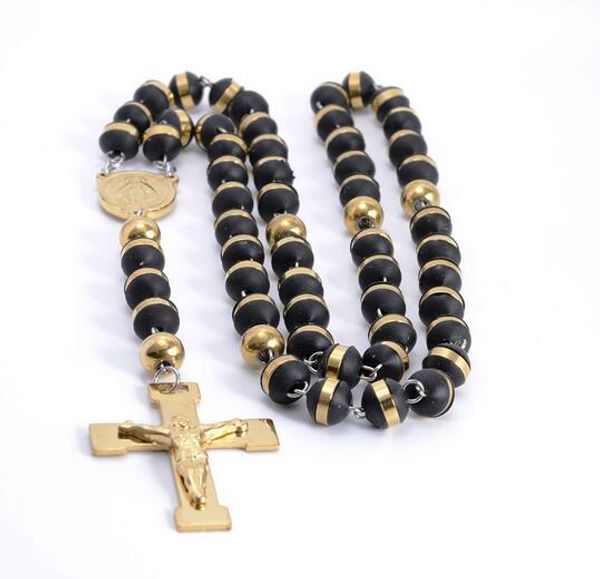 new fashion rosary chain necklace 316l stainless steel gold religous beads crucifix cross charm jewelry, Silver
new fashion rosary chain necklace 316l stainless steel gold religous beads crucifix cross charm jewelry, Silver