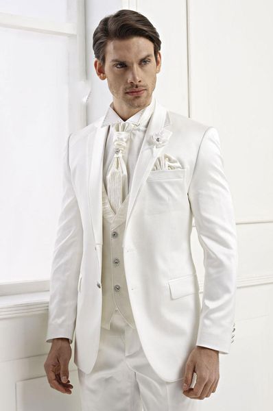 wholesale-2016 new arrival new custom made white groom tuxedos notched lapel groomsmen 3 piece suits for wedding two buttons trim fit k2, White;black
wholesale-2016 new arrival new custom made white groom tuxedos notched lapel groomsmen 3 piece suits for wedding two buttons trim fit k2, White;black