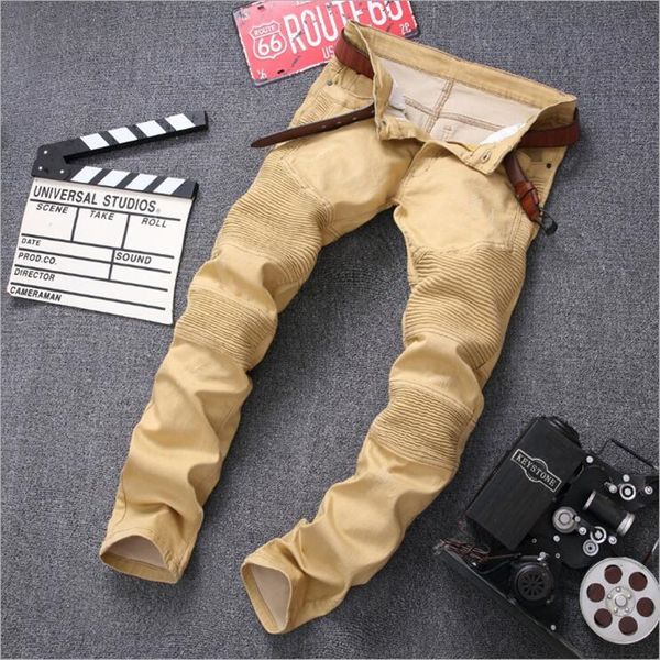 wholesale-2016 mens skinny biker jeans motorcycle jeans khaki pleated pencil jeans mens urban clothes p4148, Blue
wholesale-2016 mens skinny biker jeans motorcycle jeans khaki pleated pencil jeans mens urban clothes p4148, Blue