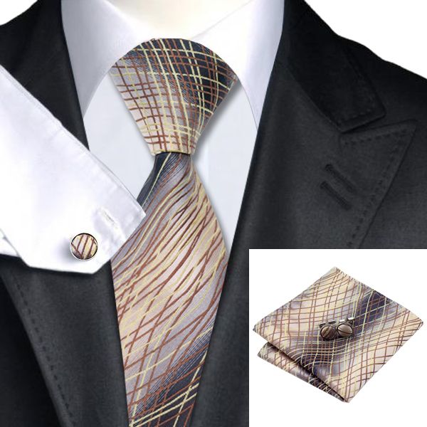 

Мужской свадебный галстук классический формальный шелковый галстук набор запонки Hanky жаккардовые тканые стильный распродажа N-1184