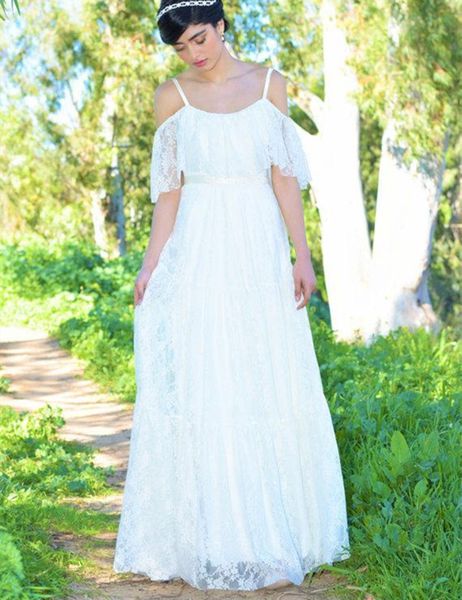 elegant design full lace beach wedding dress spaghetti straps batwing sleeves floor length 2019 new bridal gowns custom size, White
elegant design full lace beach wedding dress spaghetti straps batwing sleeves floor length 2019 new bridal gowns custom size, White