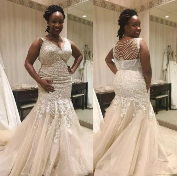 mermaid lace wedding dresses 2018 summer modern luxury bridal wed gowns applique backless sleeveless formal wedding dress, White
mermaid lace wedding dresses 2018 summer modern luxury bridal wed gowns applique backless sleeveless formal wedding dress, White