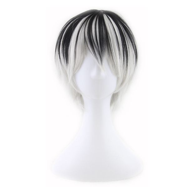 woodfestival natural heat resistant anime wig short straight hair two tone black and white synthetic wigs fiber cosplay
woodfestival natural heat resistant anime wig short straight hair two tone black and white synthetic wigs fiber cosplay